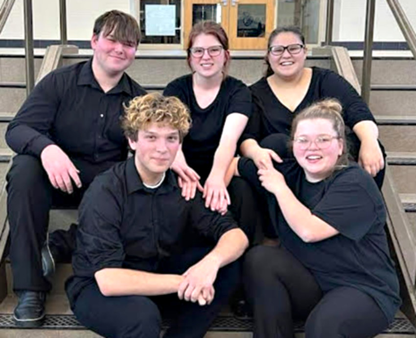 All About That Drama received a Division I rating, and advanced to the Large Group State Speech Contest.  Members of that team include in the front row, from left, Ian Garside, Jennifer Allen.  Back row, Zayden Reffitt, Faith Beeck, and Jasmin Bald.