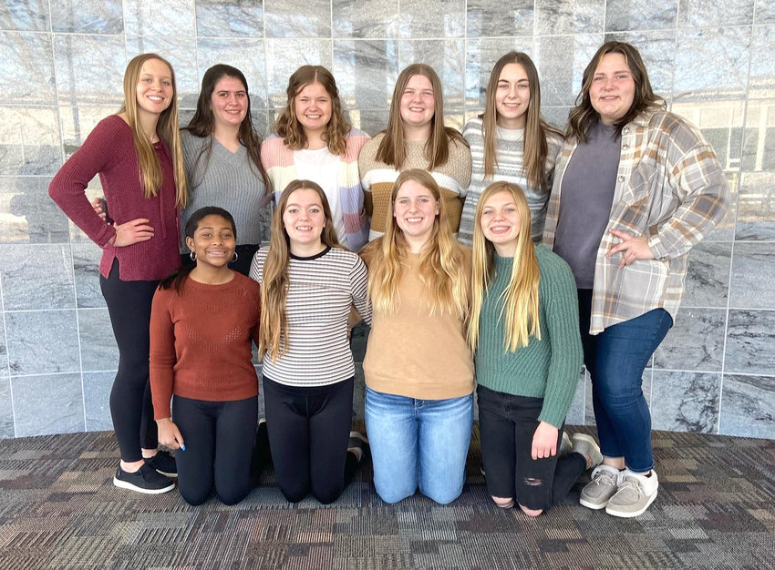 MVAOCOU Large Group Speech - Front Row: Lauren Wolf, Grayce Hanke, Paige Schmidt, and Sara Rosener. Back Row: Ashley Rosener, Lizzy Hamann, Claire Weber, Molly Fitzpatrick, Leah Parker, and Annamarie Mallory.
