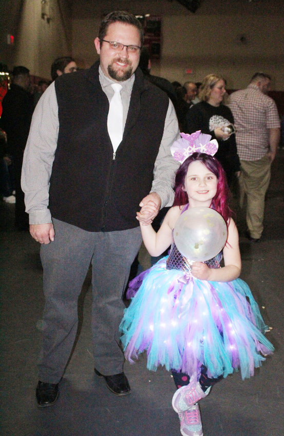 Corey and Rowyn Clark really lit up the night with these light up outfits at the Father Daughter dance last week.