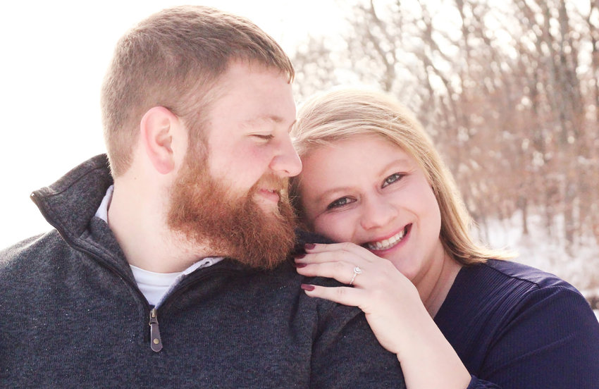 Erin Schramm and her fianc&eacute; Joey Gorman posed for a photo to celebrate their engagement this past winter.