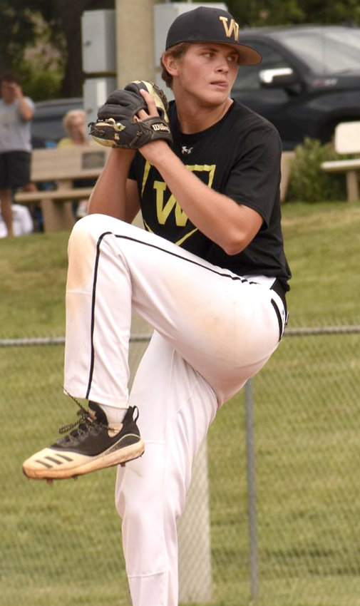 Woodbine's Cory Bantam fired a one-hitter in the Class 1A District Semifinal win over Fremont-Mills on July 5 in Woodbine.
