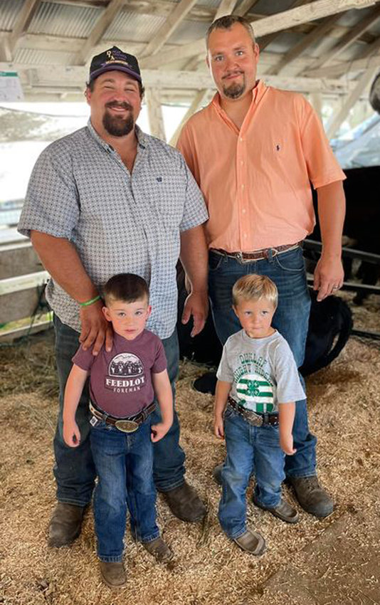 Must Be Fair Time:  Another generation of Schaben and Brocks had their start at the 2022 Harrison County Fair this past weekend, including Austin and Brandt Schaben (left) and Robert and Louis Brock.