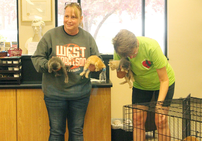 Harrison County Humane Society members during a presentation that took place at the Woodbine Library.