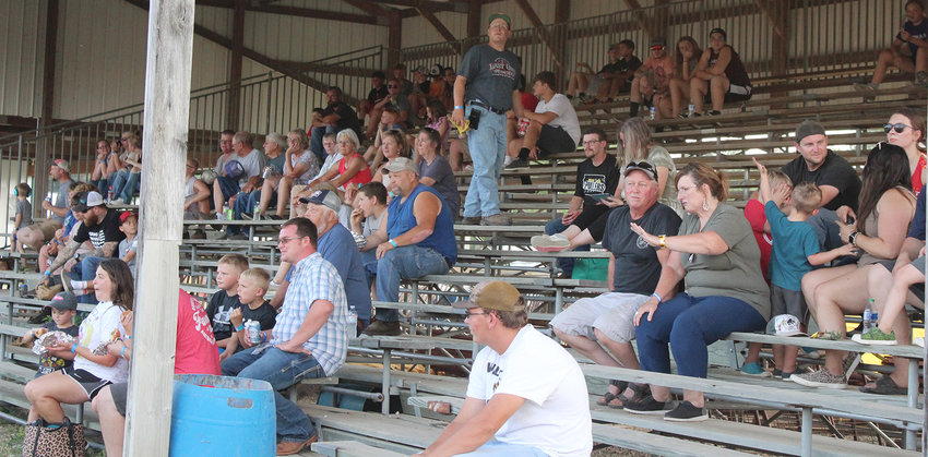 The bleachers of the 4County fairgrounds were full before the start of the tractor pull with more spectators arriving as the evening went on.