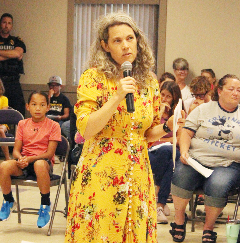 Jennifer Andregg voiced her concerns to the library board during the August 15th board meeting.