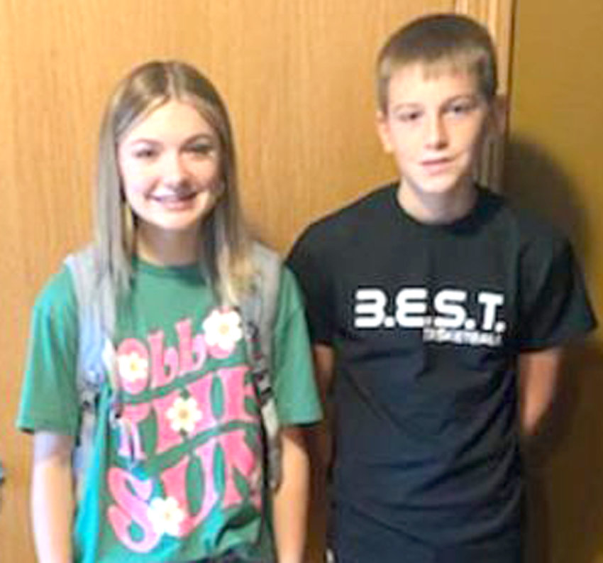Woodbine, 1st Day of School: Reese and Blaine Leaders.