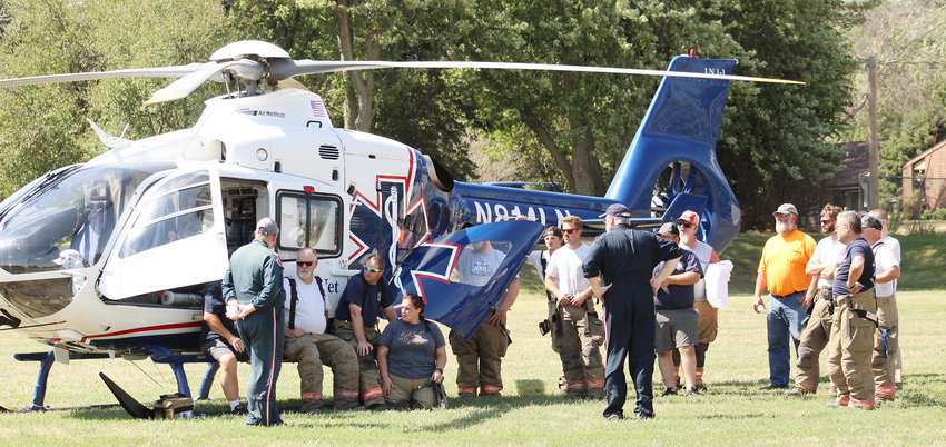 Members of the Logan Fire and Rescue Association had the opportunity to visit and train with Life Net who brought a helicopter for first responders to see.