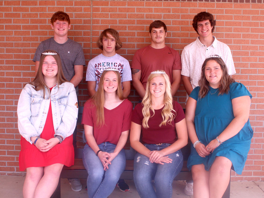 MVAOCOU Homecoming Court - Front Row: Molly Fitzpatrick, Emily Kovarna, Rachel Allen, and Annamarie Mallory. Back Row: Tyler Ohlmeier, TJ Nutt, Kolby Scott, and Nick Collins.