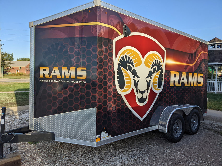 This summer, the MVAO School Foundation purchased a trailer and had it wrapped in a bold design with a big Ram head logo. The trailer has already been used by the football team to transport gear and by the Industrial Tech department to transport the mini golf course.