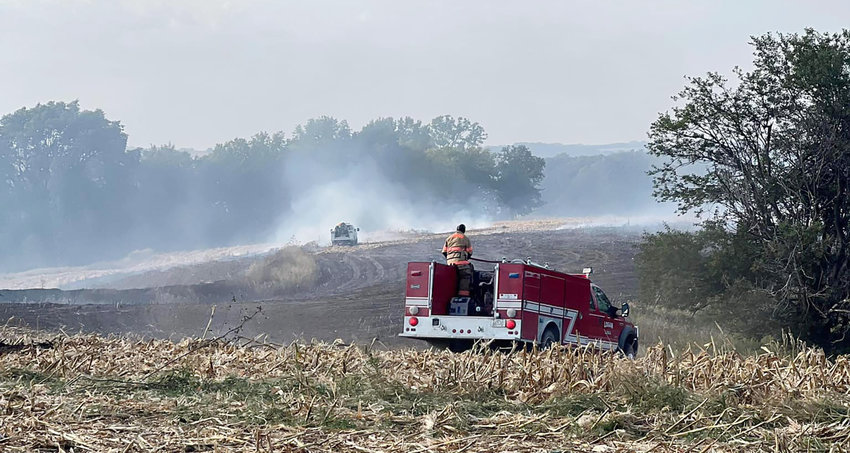 Multiple agencies responded to a field fire on Friday September 30th all working together to contain the fire and put out the flames.