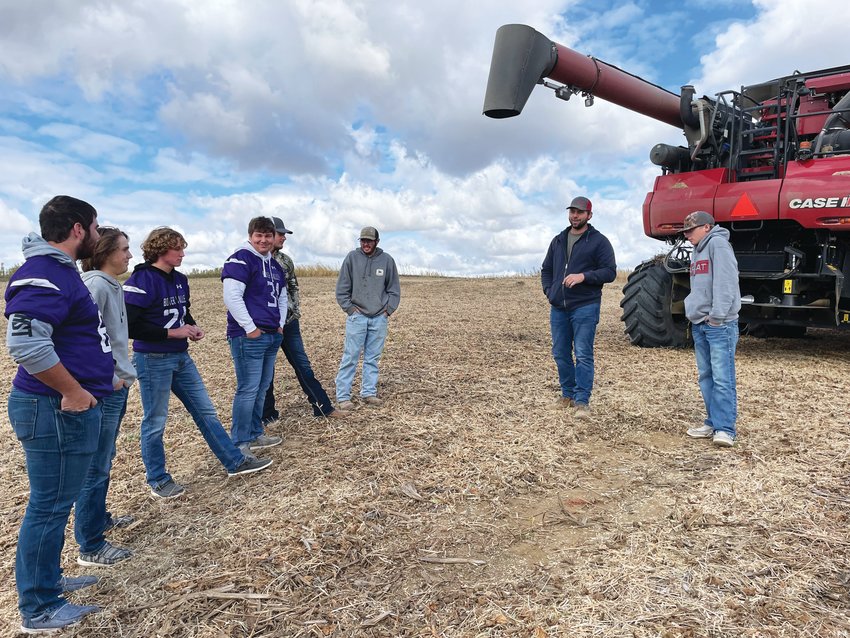 The Boyer Valley FFA held its annual field harvest day, with Michael Heistand of Empire Land and Cattle loaning equipment, educating, and providing accomodation for ride-alongs.