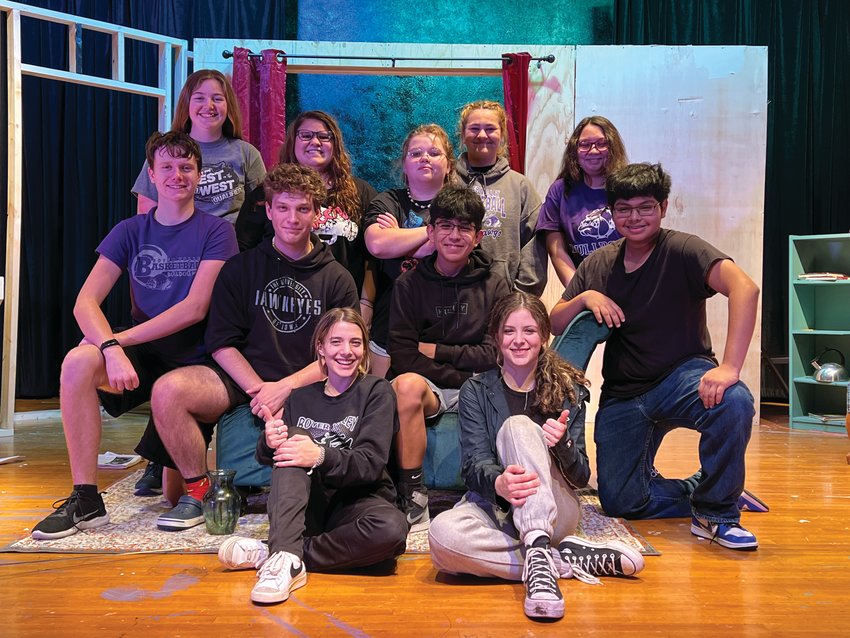 Students involved in the Boyer Valley High School play this year include, from left: (front row) Rian Snavely and Karley Hagge; (middle row) Lucas Lantz, Ian Garside, Carlos Arroyo and Brandon Amaya; and (back) Deanna Anderson, Jasmin Bald, Jennifer Allen, Lisa Renner and Liliana Perry.