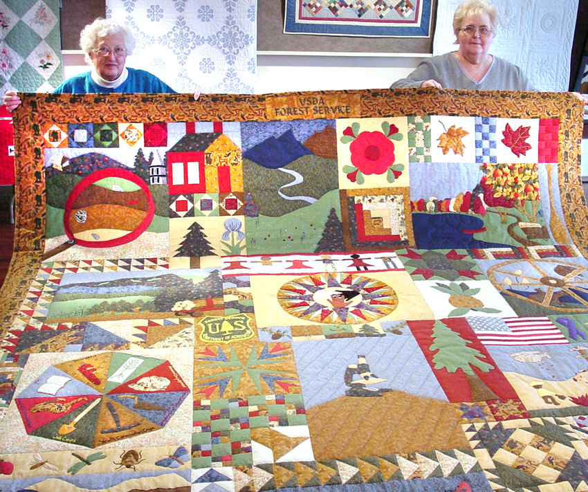 Nola Eskelsen and Shirley Dunlop helped work on the quilt.