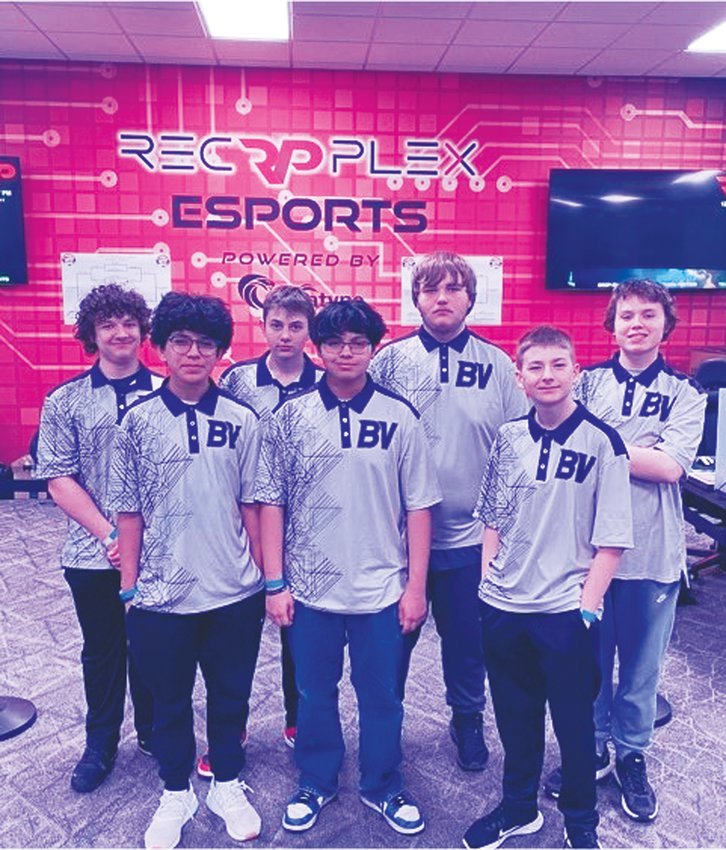 The BV Rocket League squad finished seventh at the state tournament last Friday. Pictured in the front row, from left to right: Carlos Arroyo, Brandon Amaya, Chase Miller. Pictured in the back row, from left to right: Dakota Mefferd, Owen Sindt, Ayden Soll, Dustin Toben.