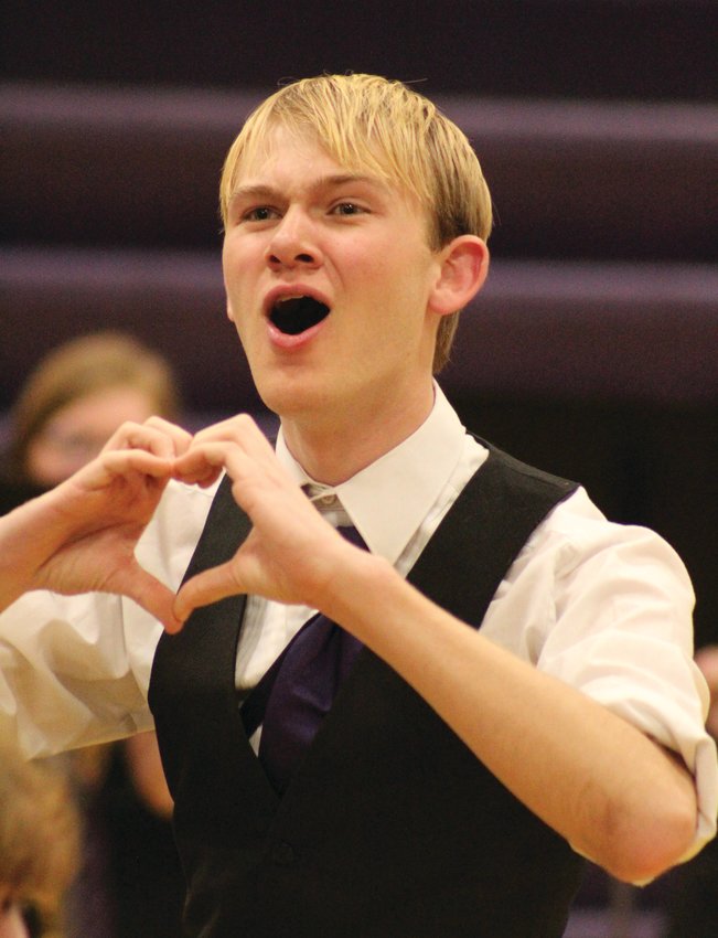 Wyatt Grimes and the LOMA Show Choir performed at this year's Pops Concert held in Logan.