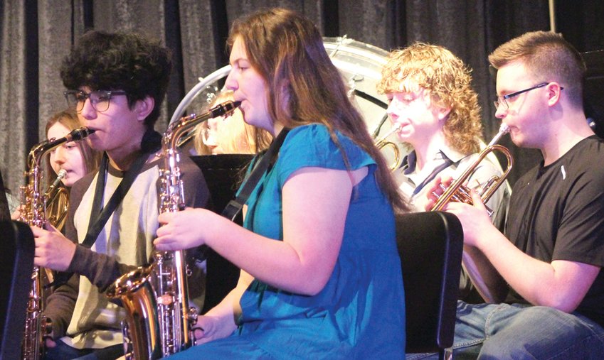 Boyer Valley held its annual Spring Pops Concert last Thursday at the BVHS Auditorium. Shown in the front row, from left: Kimarie Meeves, Carlos Arroyo, Deanna Anderson. Back row, Noah Bramley, and Austin Leckington.