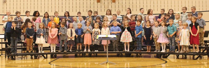 The LOMA Elementary School kindergarten class sang a variety of spring songs during the concert held on Monday, April 3.