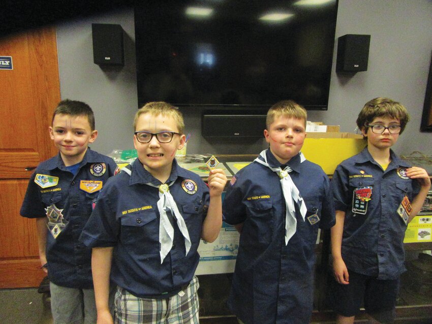 Bear Scouts, pictured from left to right: Michael LeMaire, Cort Jensen, Deegan Placek and Jourdon Rogers.