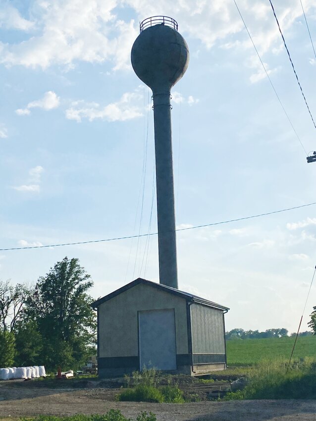 The new water tower and water filtration plant is located in the northwest part of Soldier near the Soldier Lutheran Church. The water tower will be painted grey with black lettering and an American flag.