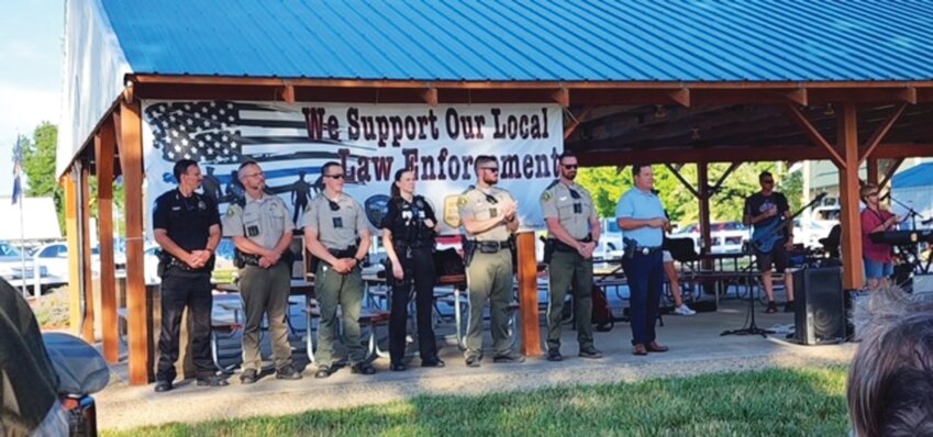 A crowd of 200 filled City Park on June 29, with officers from the Harrison County Sheriffs Department and Missouri Valley Police Department as the honored guests for Law Enforcement Appreciation Night.