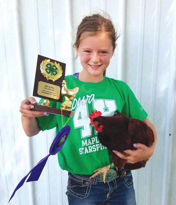 Claire Smallwood will be showing a wide variety of animals this week at the Monona County Fair..
