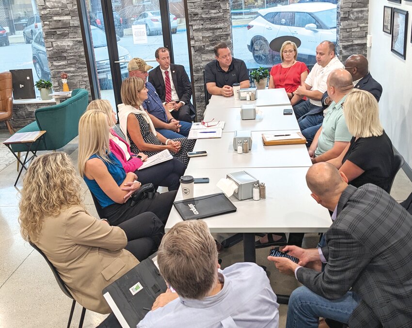 Governor Kim Reynolds had a round table discussion at Graceful Grind Coffeehouse in Mapleton on Wednesday, August 2.