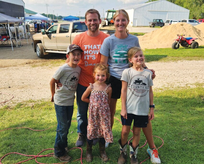 Jake Schaben pictured with his wife, Ashley, and their three children: Jaxon, 9; Collins, 7; and Finley, 4.