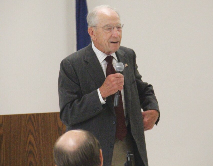 Sen. Chuck Grassley heard from constituents and answered questions during a town hall Monday afternoon at the Rand Community Center in Missouri Valley.