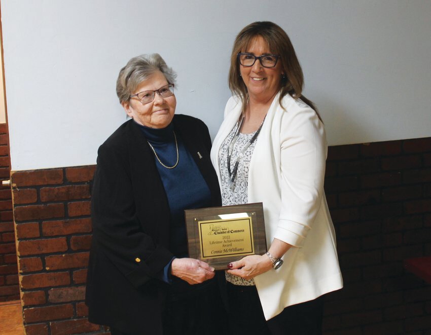 Connie McWilliams (left) was the recipient of the Lifetime Achievement Award. She has served as Missouri Valley Chamber of Commercie director, HCDC Board Chair, CHI Missouri Valley Foundation Chair and a chaplain for various organizations, among many other involvements.