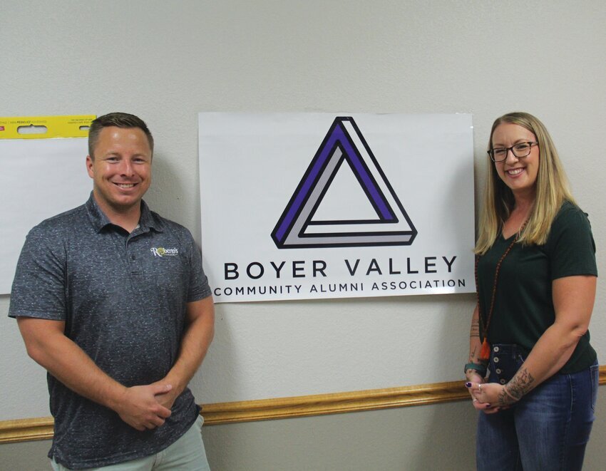 Austin McDonald and Liz Davie have worked together in developing the Boyer Valley Community Alumni Association and revamping its annual alumni banquet.