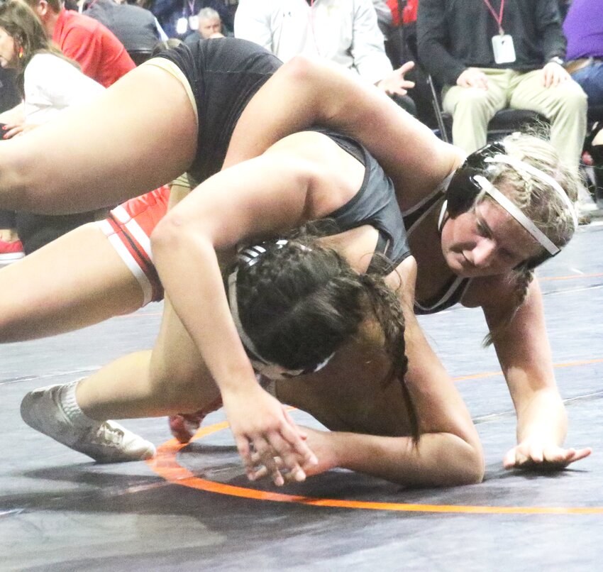 Missouri Valley's Brooklyn Lange was one of four Lady Reds wrestlers to qualify for the 2024 Girls State Wrestling Tournament in Coralville this week.