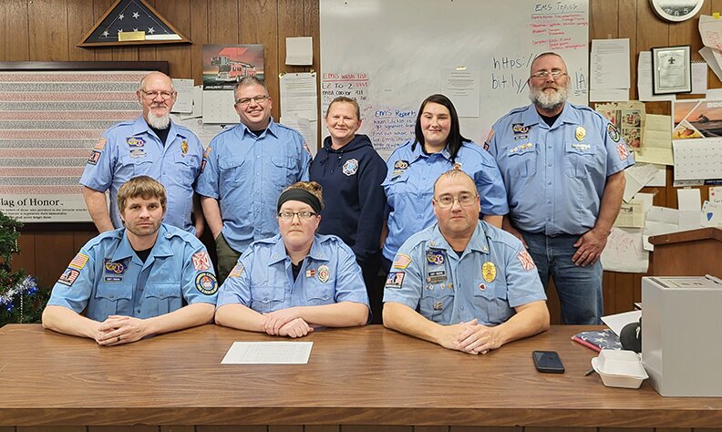 The Logan Fire and Rescue Association held its annual election and awards meeting on January 3, 2024. At this meeting members of the department vote on nominated individuals to hold office during the year. Shown above were the elected members (Back left to right) Board member Boone Christo, Board Member Tom Springhower, Treasurer Natasha Springhower, EMS Chief Casey Charbonneau-Gakle, Board Member RC Androy. (Front row left to right) President Kyle Pauley, Secretary Tina McElroy, and Fire Chief Craig Charbonneau.