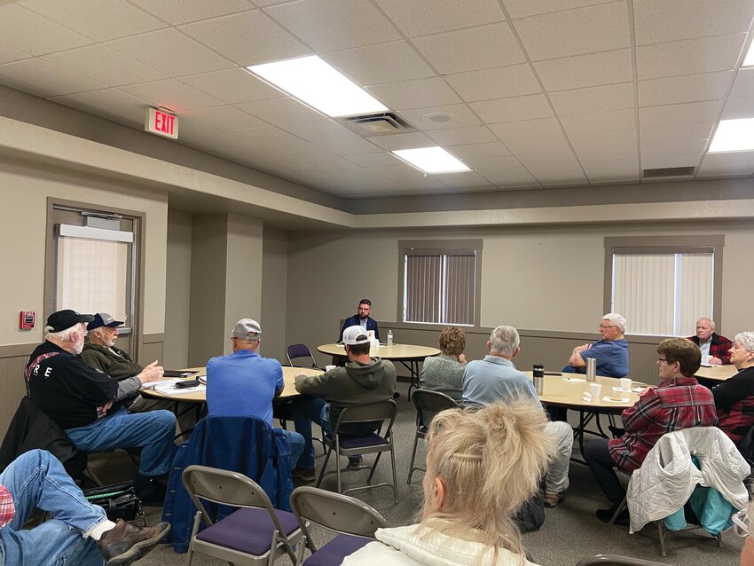 State Rep. and House Majority Leader Matt Windschitl spoke with constituents at a legislative coffee in the Logan Community Center this past Saturday.