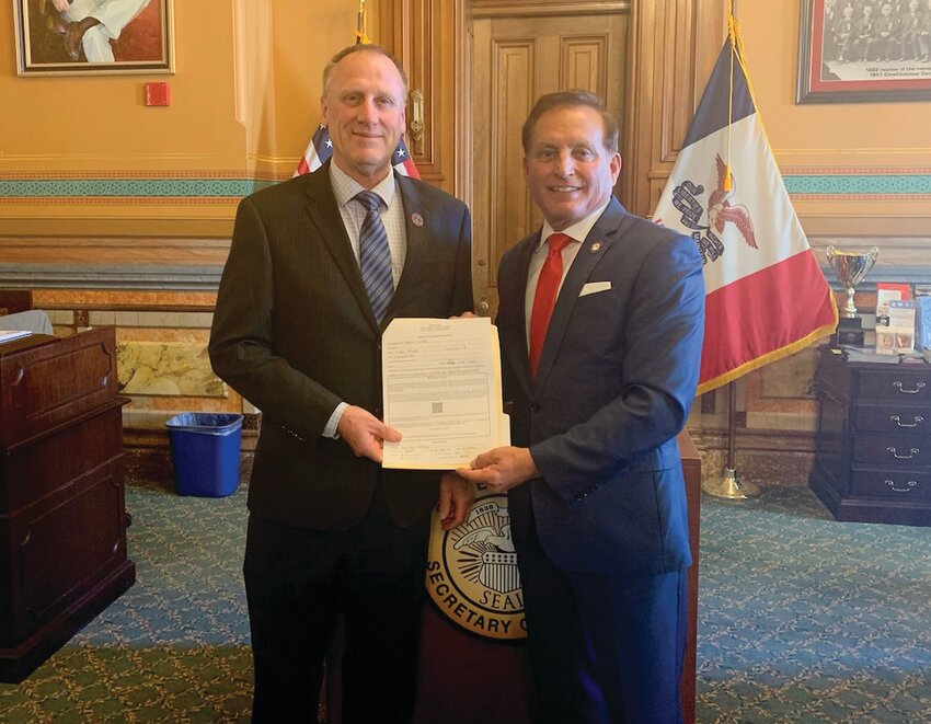 Sen. Mark Costello filed his nomination petitions with Iowa Secretary of State Paul Pate last week.