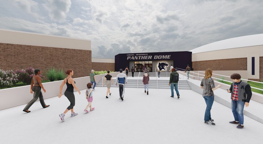 The Logan-Magnolia School District's new &quot;Panther Dome&quot; and commons area is expected to be completed by the fall of 2025.