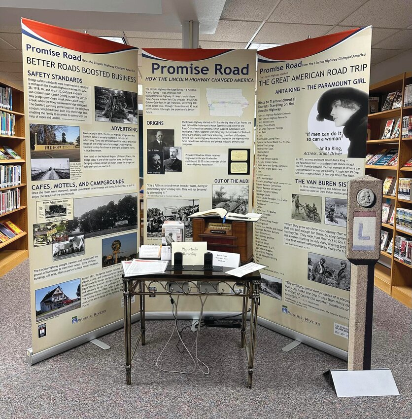 An audiovisual exhibition telling the story of the national Lincoln Highway is now available for showing at the Woodbine Carnegie Public Library.