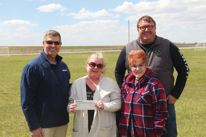 Pictured from left: Pete Ryerson (Business Connections Manager at MidAmerican Energy), Turri Golglazier (Missouri Valley City Clerk), Mary Jo Buckley (Park Board President) and Emil Gearhart (CJ Futures Lawn and Lanscaping).