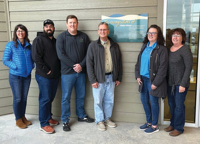 Pictured from left: Harrison County Conservation Board members Danelle Myer, Nate Epperson and Ben McIntosh, former supervisor Walter Utman and board members Kim Nunez and Kris Pauley.