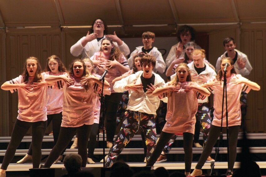 The Missouri Valley High School Mo Show Choir performs &quot;Come Alive&quot; during their Songs of Freedom showcase Saturday evening.