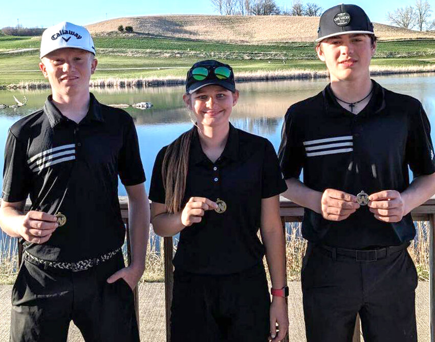 Woodbine's top three golfers this season thus far include (from left) Cody Dickinson, Jersey Gray, Cal Pryor.