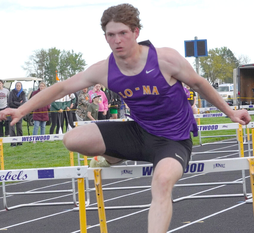 Logan-Magnolia's Evan Roden clears the hurdle during the Class 1A State Qualifying Meet on May 9 in Sloan.