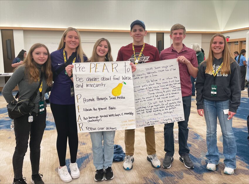 Healthy Living Ambassadors, pictured from left to right: Trinity Konsbruck, Missouri Valley/Harrison County; Carly Appel, Hamilton County; Sylvia Hess, Webster County; Elijah Westercamp, Van Buren County; Brody Kuhse, Bremer County; and Allison Ehlers, Buena Vista County.