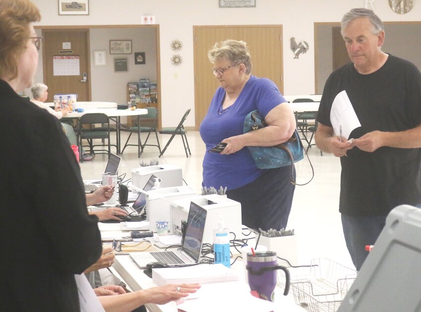 Voters filed into the Rand Community Center in Missouri Valley last Tuesday for the primary election.