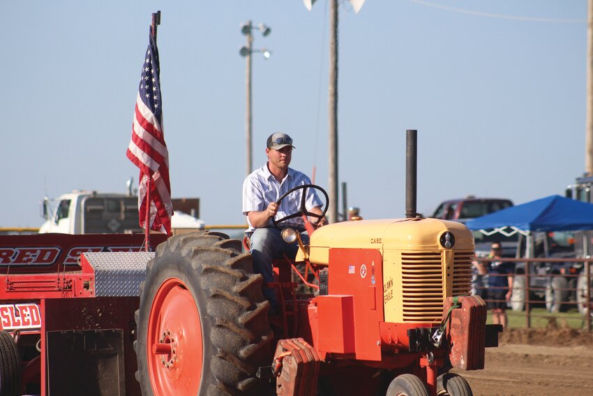 Dylan Berens, of Dunlap, earned top spot in the 9,700 lb. Out of the Field category with a 325 ft. pull.