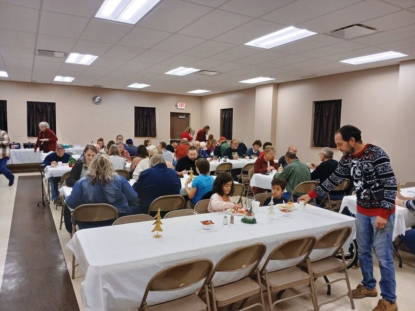 Dec. 8 marked 10 years of the Marge Peterson Community Christmas Dinner, as 70 people stopped by City Hall for food and fellowship.