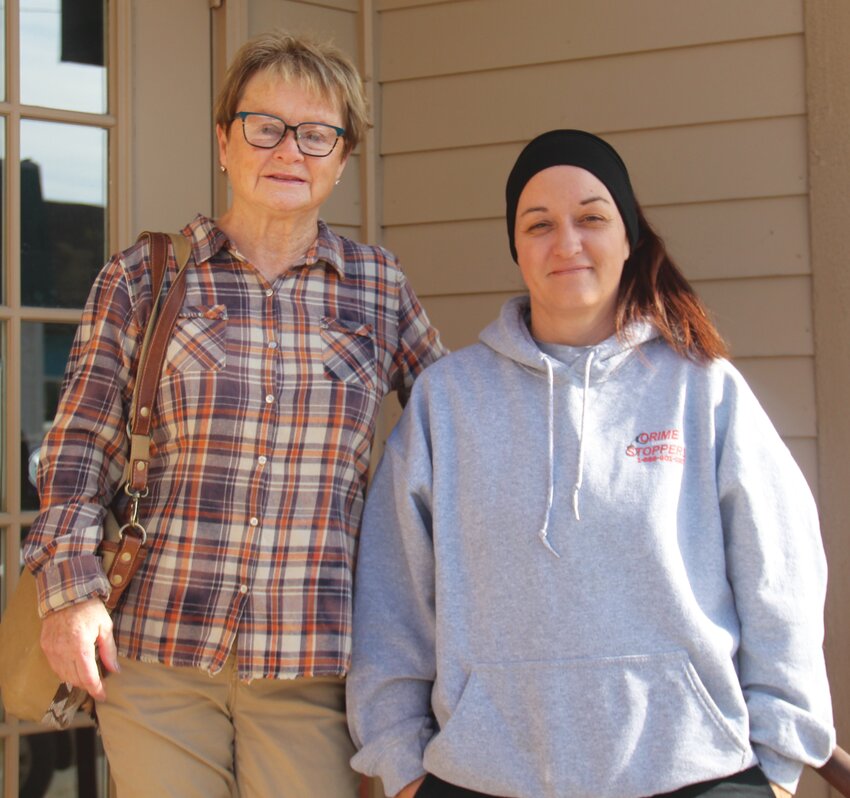 Pictured are Harrison County Crime Stoppers President Jean Christenson and Vice President Stacy Salter. Both have played an integral role in the organization's revival.