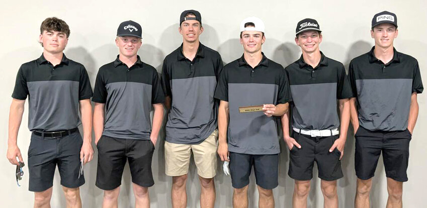 2025 Rolling Valley Conference Tournament Champions, Woodbine Tigers, shown from left: Cal Pryor, Cody Dickinson, Carson Kelley, Carter Gruver, Skyler Stolley, Xander Johnson.