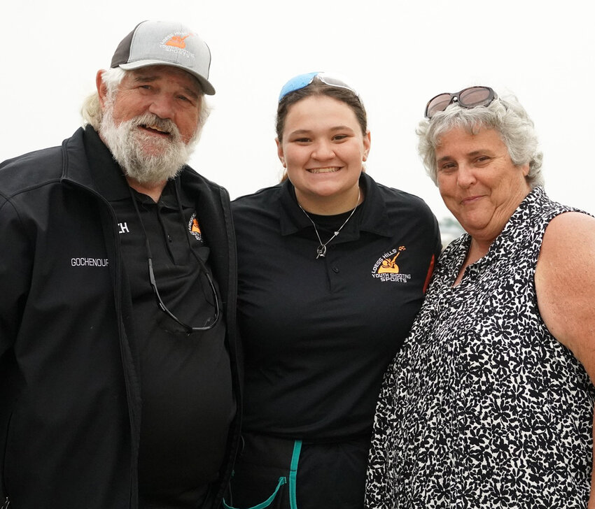 2025 Loess Hill Youth Shooting Sports, State Trap (from left:  Rex Gochenour, Katy Kelly, Deb Gochenour.