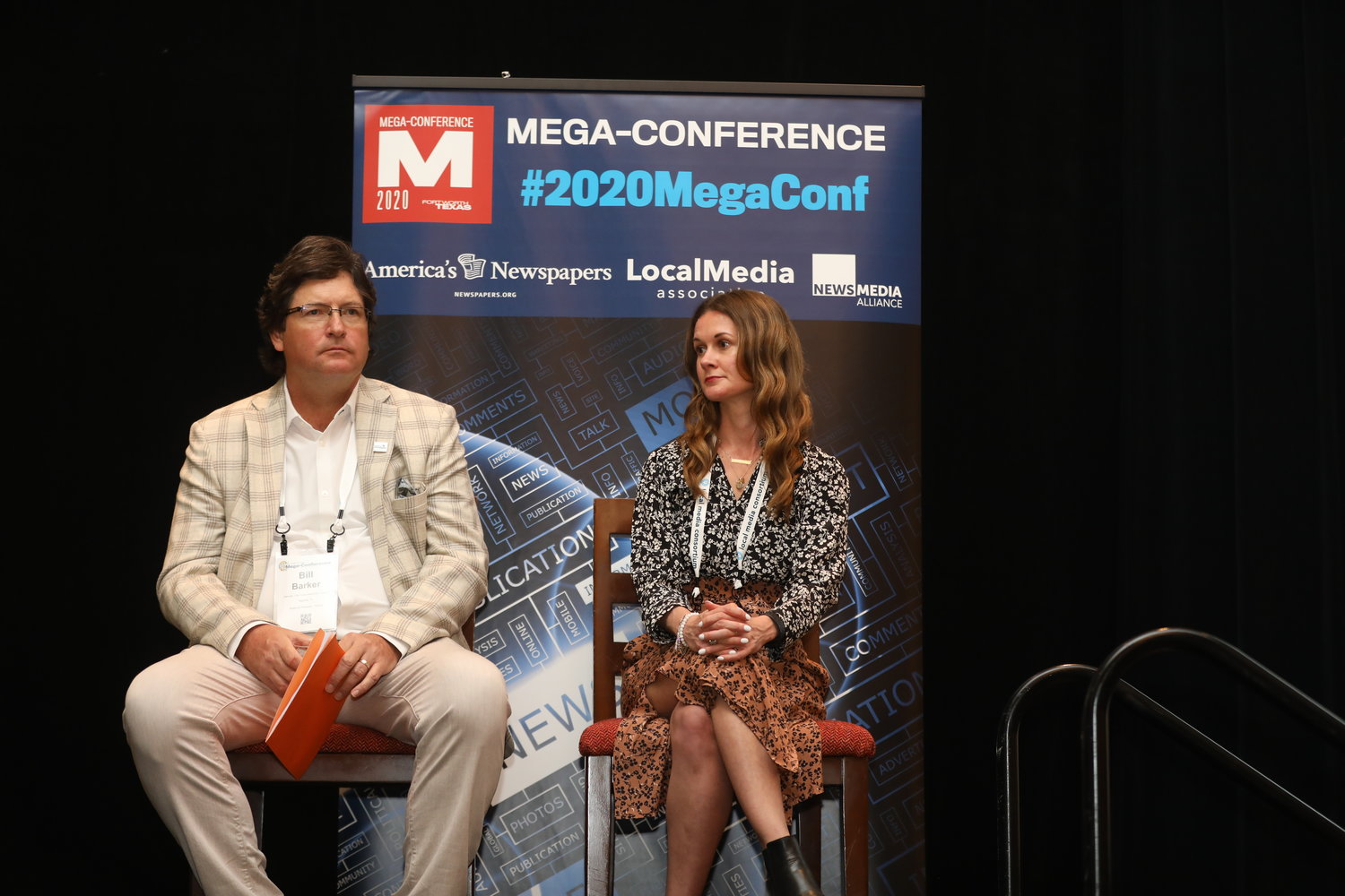 Bill Barker and Jessica Baldwin at the 2020 Mega-Conference. (Photo by Bob Booth)