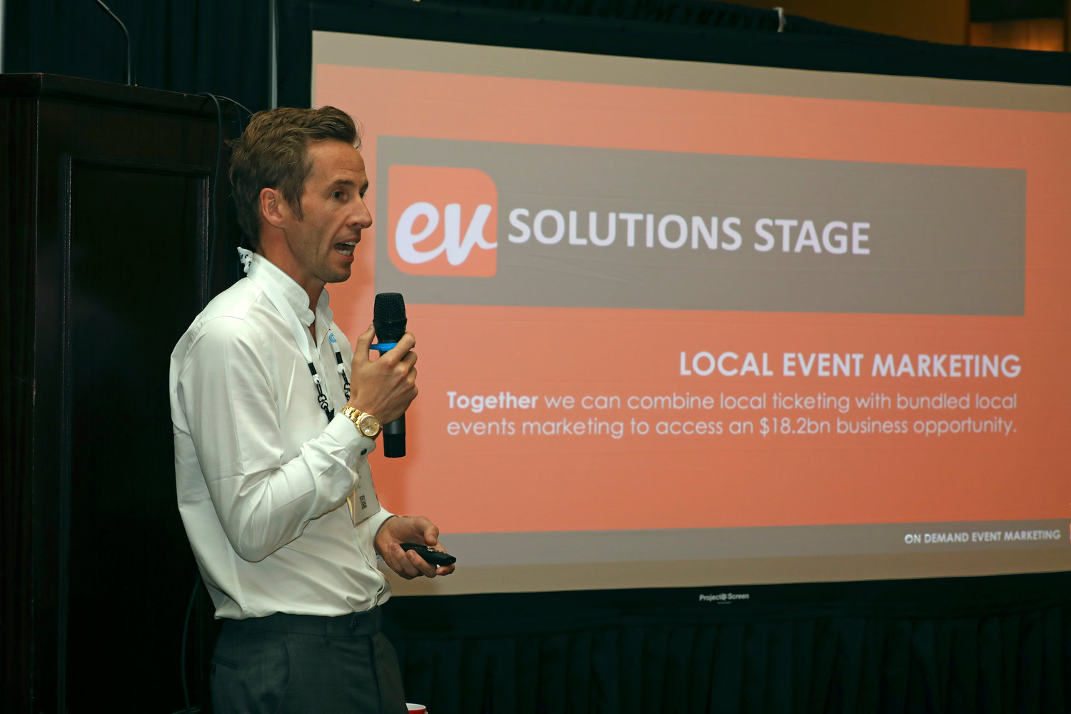 Richard Green of Evvnt at the 2020 Mega-Conference. (Photo by Bob Booth).